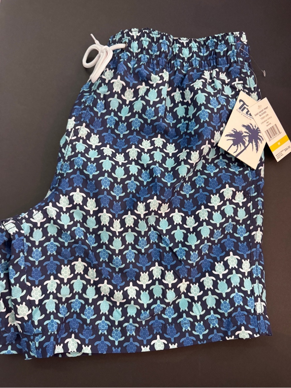Trunks Surf & Swim Navy Turtle Print Swim Shorts sz M